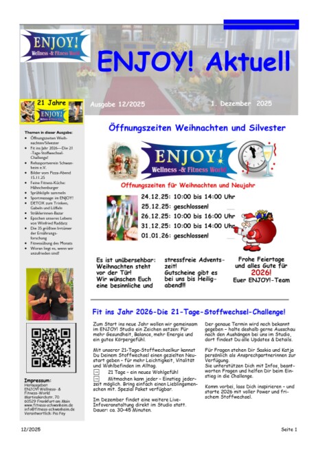 Titelblatt ENJOY! Aktuell Nr. 12 aus 2025
