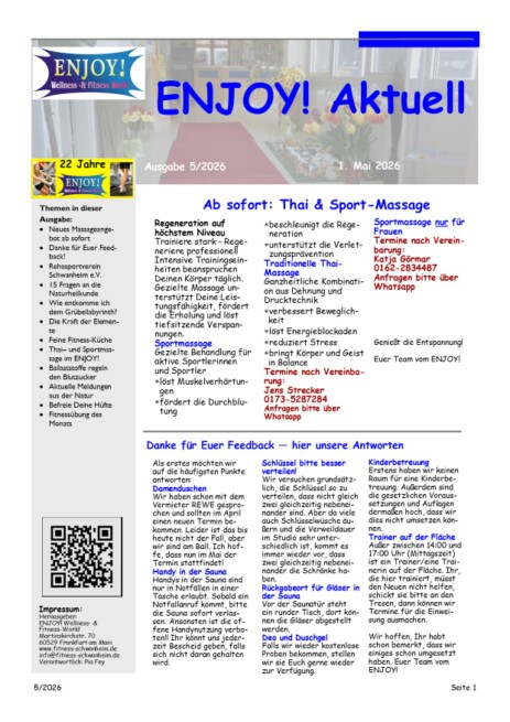 Titelblatt ENJOY! Aktuell Nr. 12 aus 2025